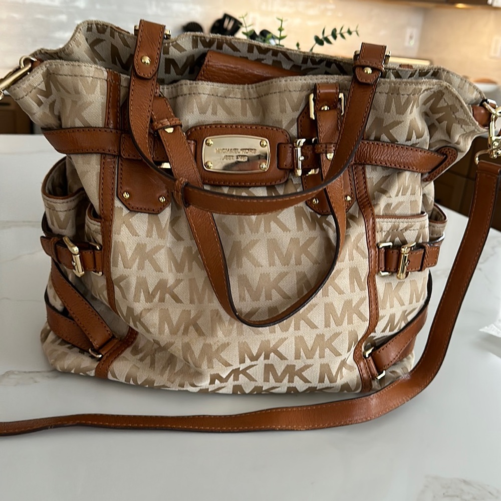 Michael Kors MK fabric shoulder bag